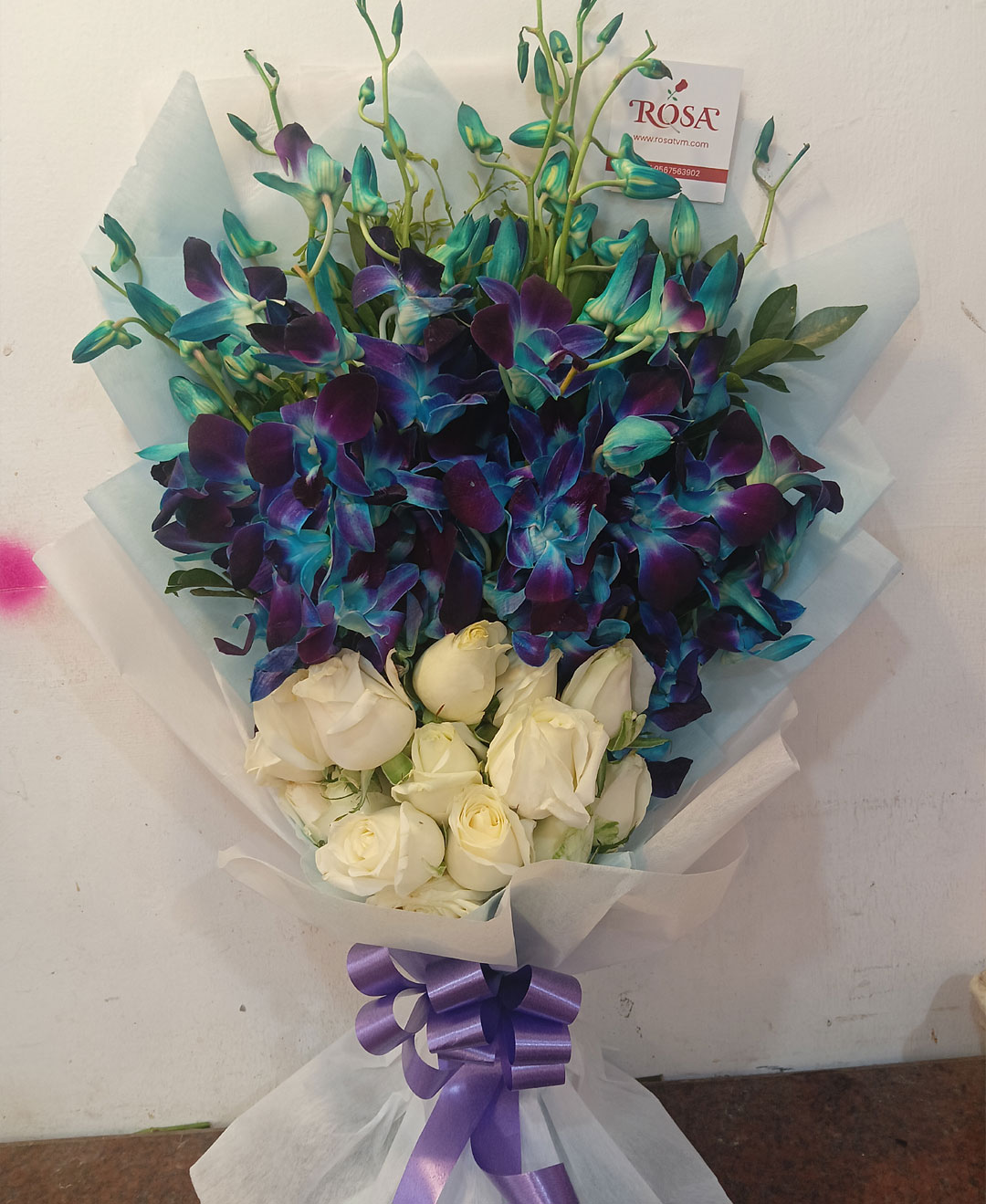 Blue and White Bloom Bouquet