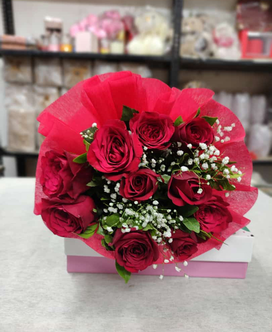 *10 Red Roses Bunch Paper Packing