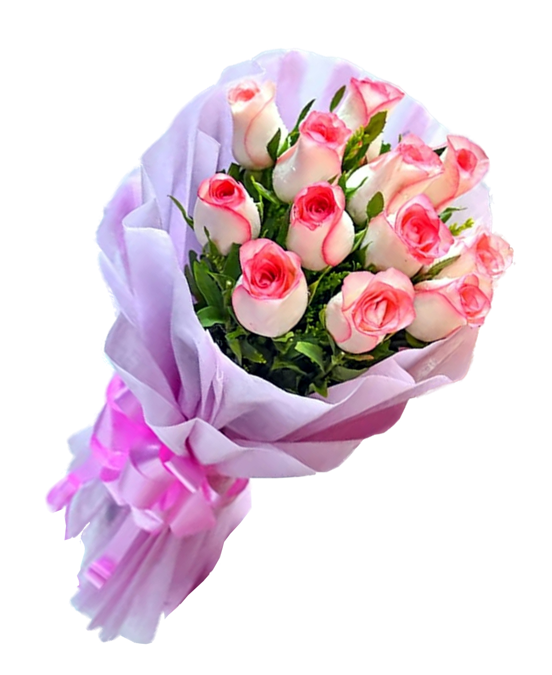 Pink White Rose Flower Bouquet